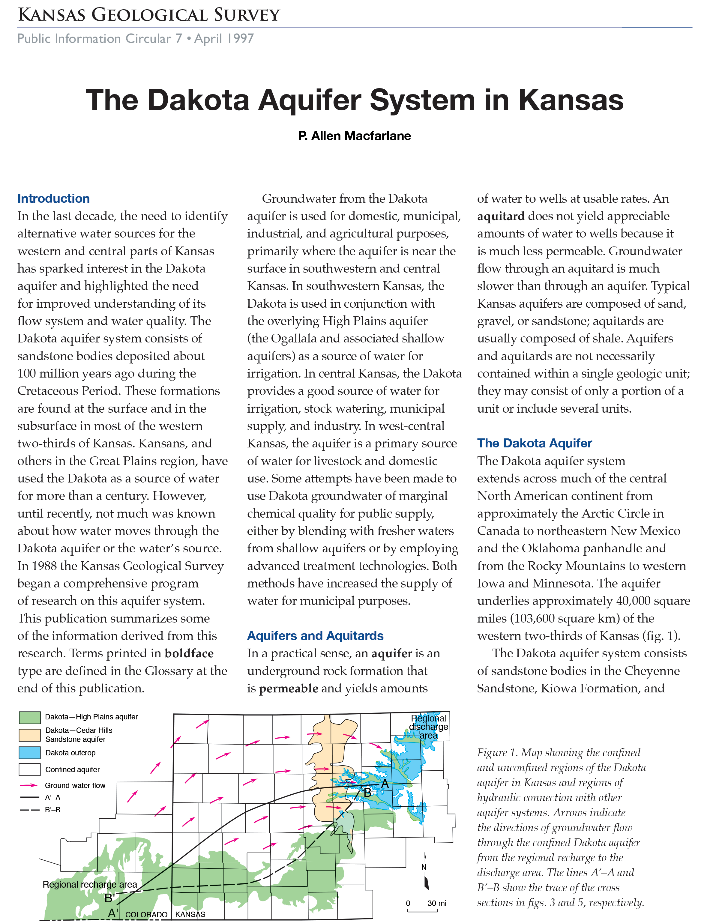 The Dakota Aquifer System in Kansas Kansas Geological Survey
